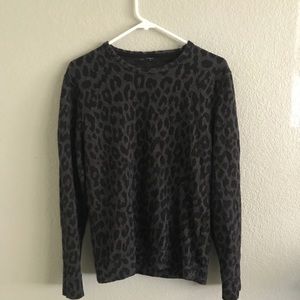 Gray Leopard Print Sweater